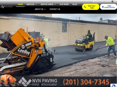 NVN Paving website homepage