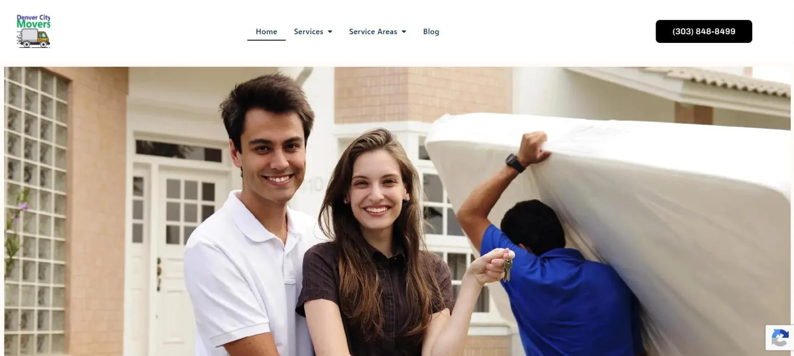 Denver City Movers website homepage, built by Media Group Marketing