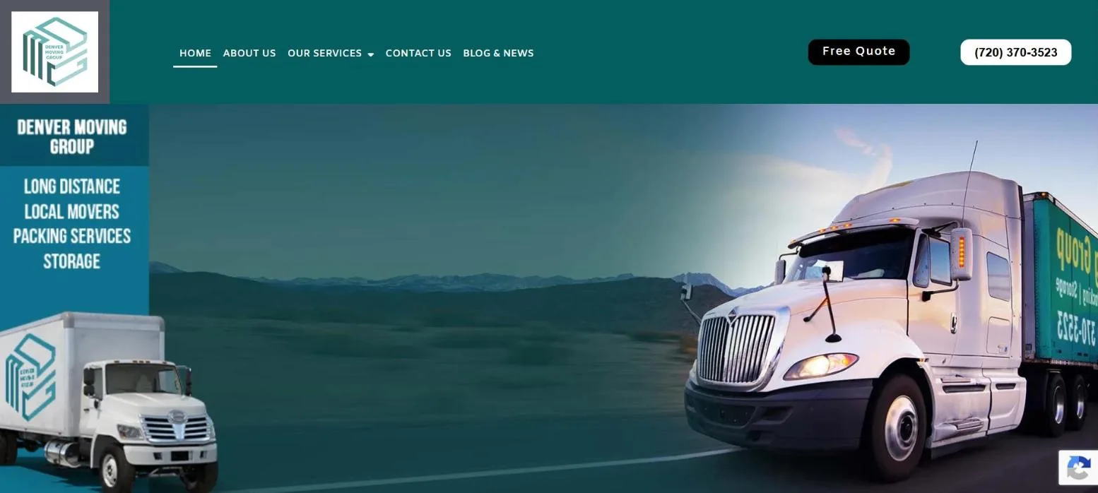 Denver Moving Group website homepage, built by Media Group Marketing