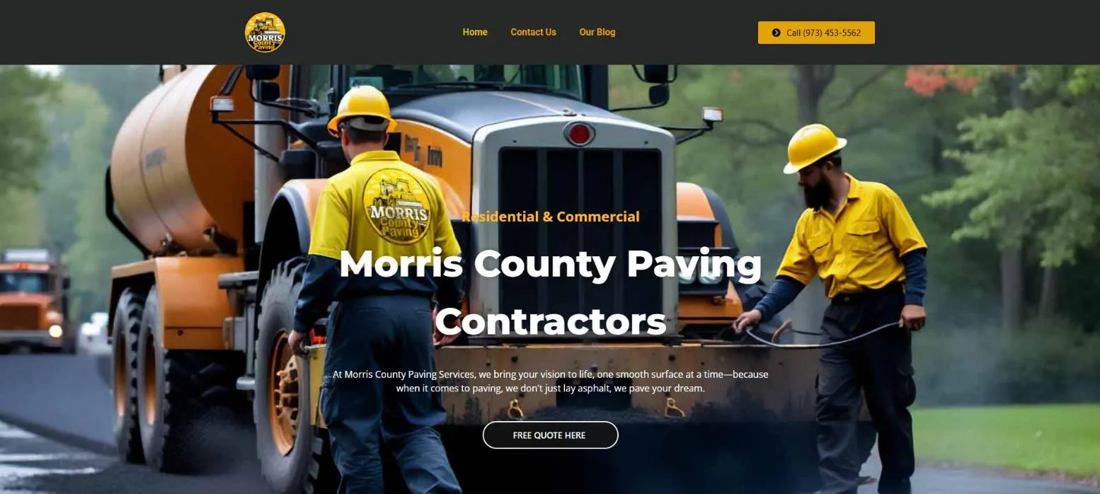 Morris County Paving website homepage, built by Media Group Marketing